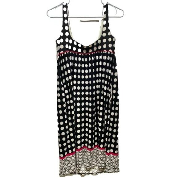 GNW Fit & Flare Dress Women's Size 4 Black White Pink Polka Dot Lightweight EUC - Picture 7 of 8
